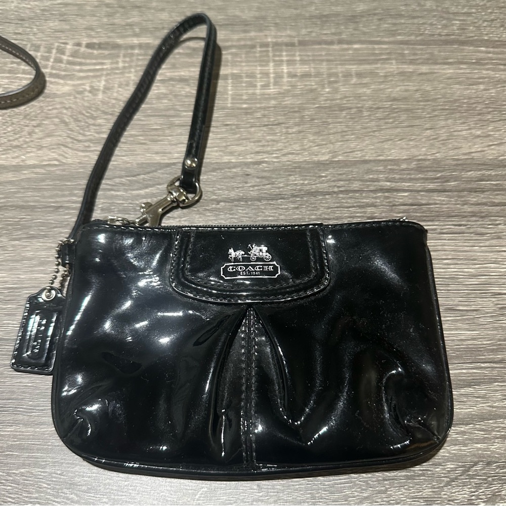 Coach Black Leather Small Wristlet